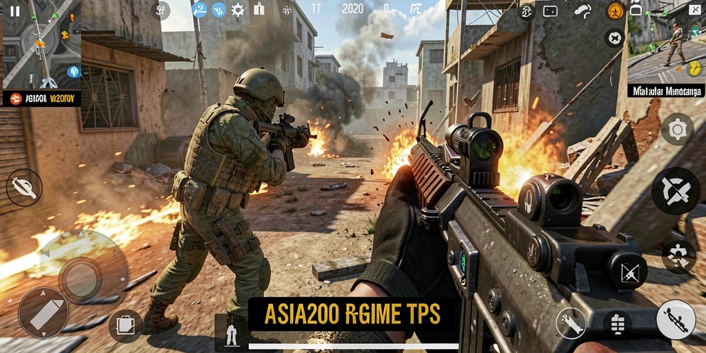 Tampilan gameplay menegangkan dalam ASIA200 yang penuh aksi.