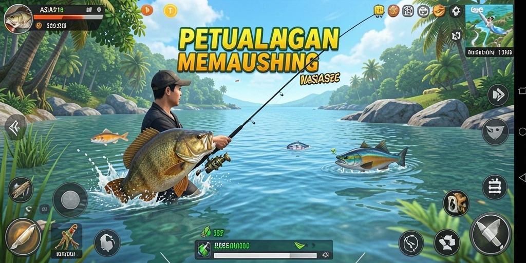 Tampilan gameplay ASIA918 yang menampilkan suasana memancing yang realistis.