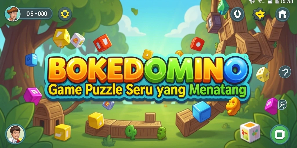 Screenshot gameplay BOKEDOMINO menunjukkan keasyikan menyusun ubin domino.