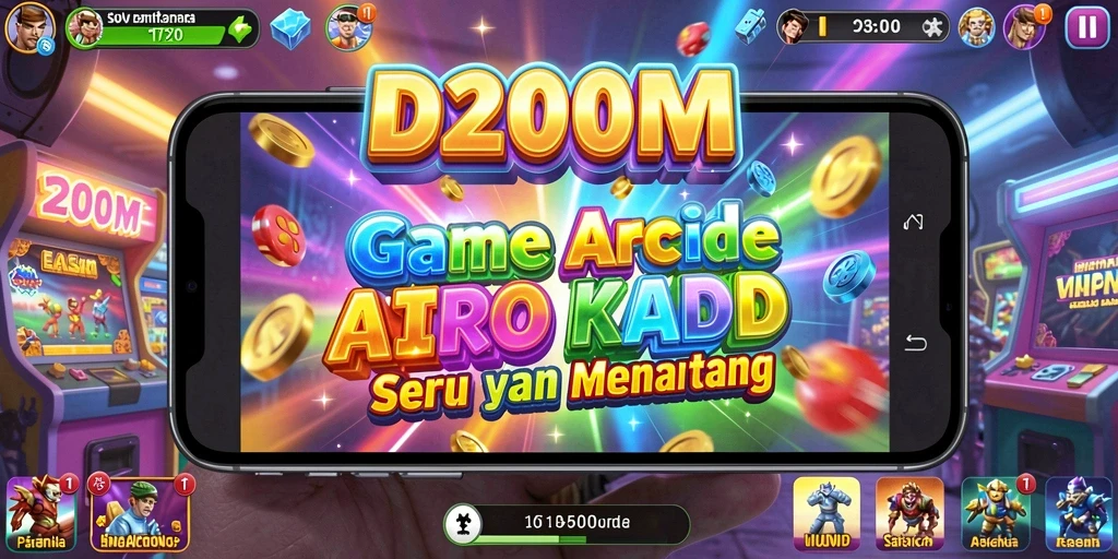 Screenshot D200M menampilkan aksi gameplay Arcade yang menarik.