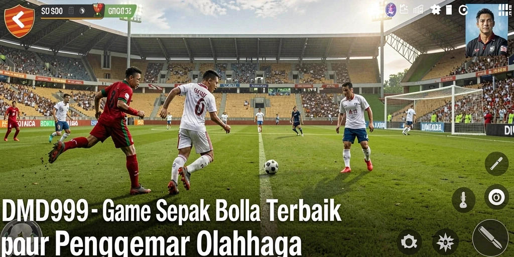 Tangkapan layar DMD999 menampilkan aksi dalam permainan sepak bola yang mendebarkan.