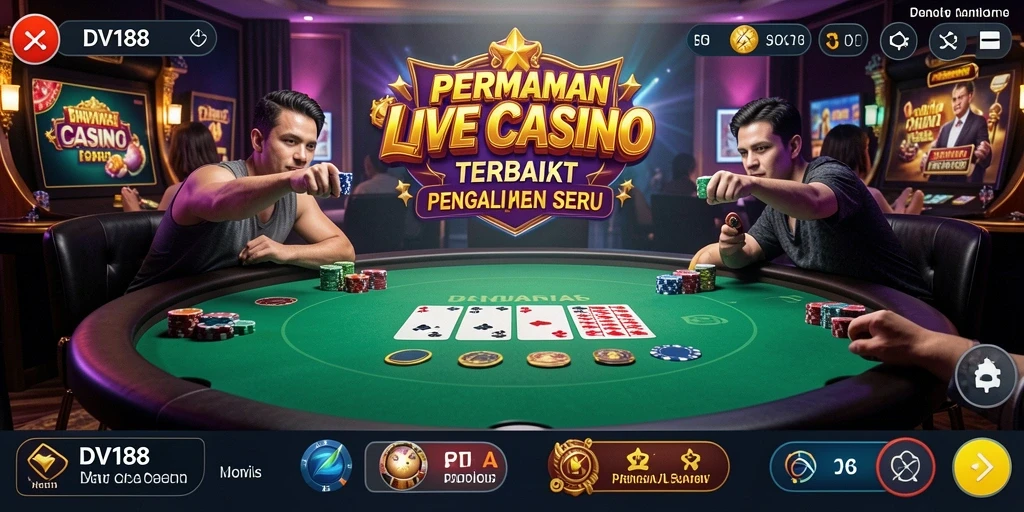 Tampilan gameplay Live Casino yang mendebarkan dan interaktif.