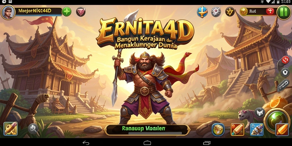 Tampilan gameplay menarik dalam ERNITA4D yang menampilkan strategi SLG.