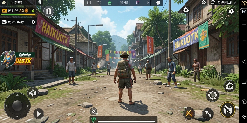 Tampilan gameplay HAIKUOTK yang menarik dan penuh warna.