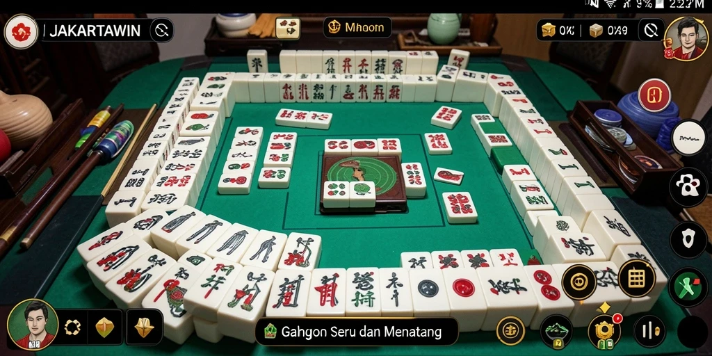 Gameplay seru dari JAKARTAWIN yang menampilkan tantangan Mahjong.