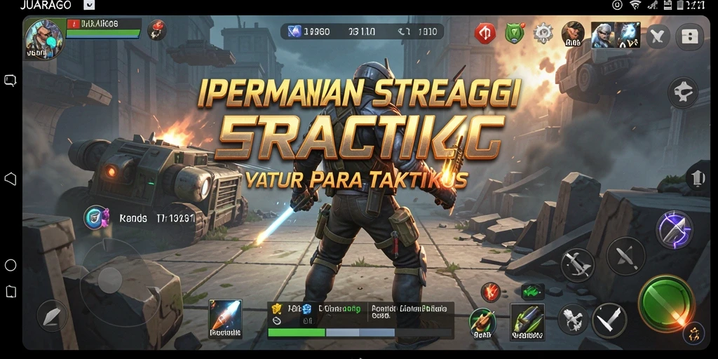Tangkapan layar JUARAGO menampilkan strategi intens dalam pertempuran.