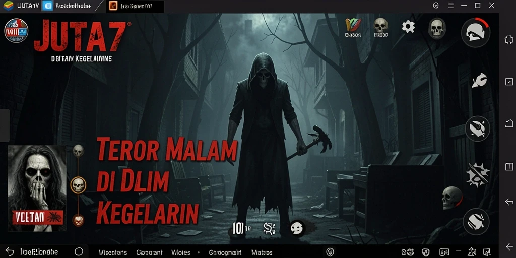 Tangkapan layar menampilkan suasana menyeramkan dan gameplay JUTA7 yang menegangkan.