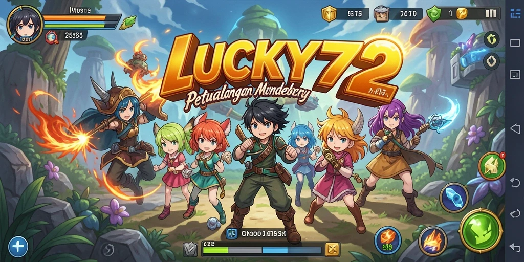 Tampilan gameplay LUCKY72 yang penuh aksi dan karakter menarik.