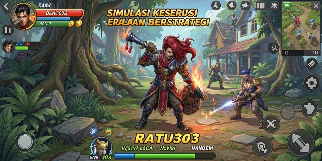 Screenshot menunjukkan gameplay menarik yang menampilkan strategi dalam RATU303.