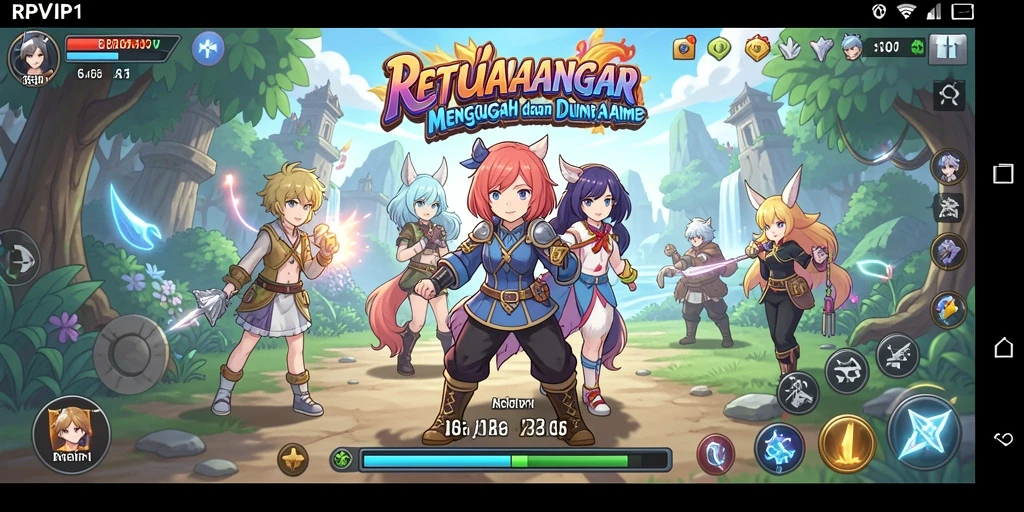 Screenshot RPVIP1 menampilkan aksi seru karakter anime dalam petualangan.