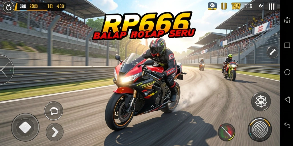 Tampilan gameplay balap motor seru di RR666.