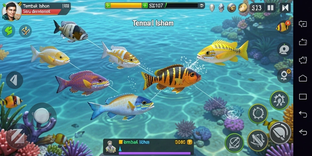Gameplay seru Tembak Ikan di SD107 dengan banyak warna.