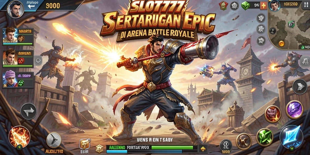 Tampilan gameplay menegangkan di arena Battle Royale SLOT777.