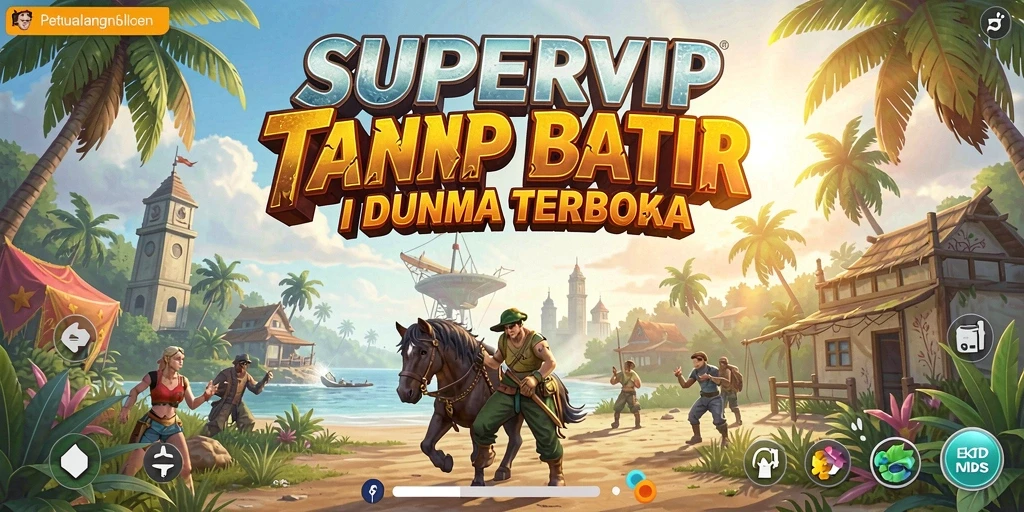 Tangkapan layar dari gameplay SUPERVIP yang menunjukkan eksplorasi dunia terbuka.