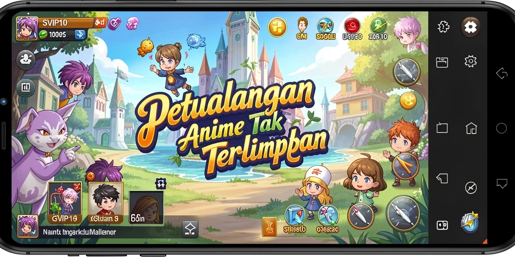 Tampilan gameplay SVIP10 dengan karakter anime yang dinamis.