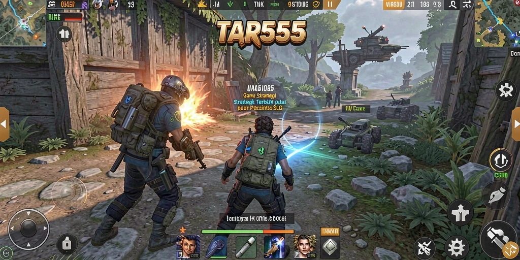 Tampilan gameplay TAR555 yang penuh strategi dan aksi seru.