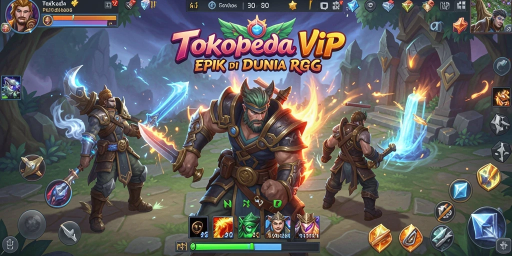 Tampilan gameplay seru dalam petualangan RPG TOKOPEDIAVIP.