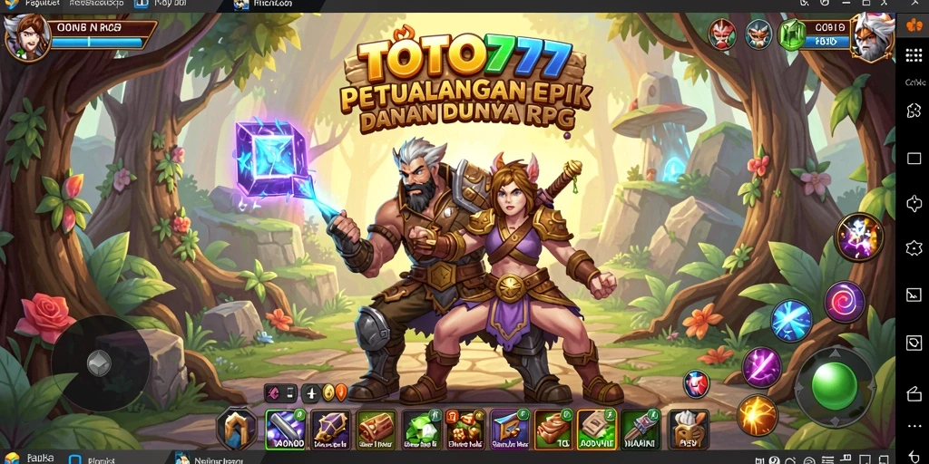 Tampilan gameplay TOTO777 yang menakjubkan dengan pertempuran RPG yang epik.