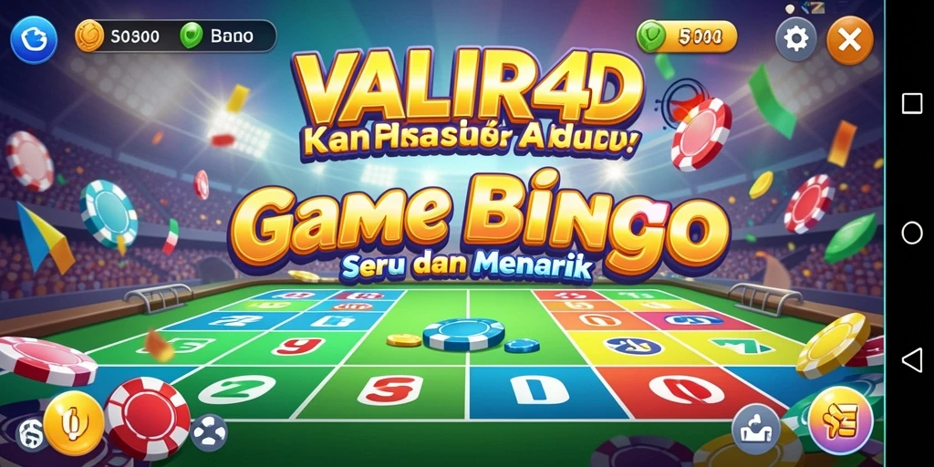 Tampilan antarmuka game Bingo VALIR4D yang menarik dan interaktif.